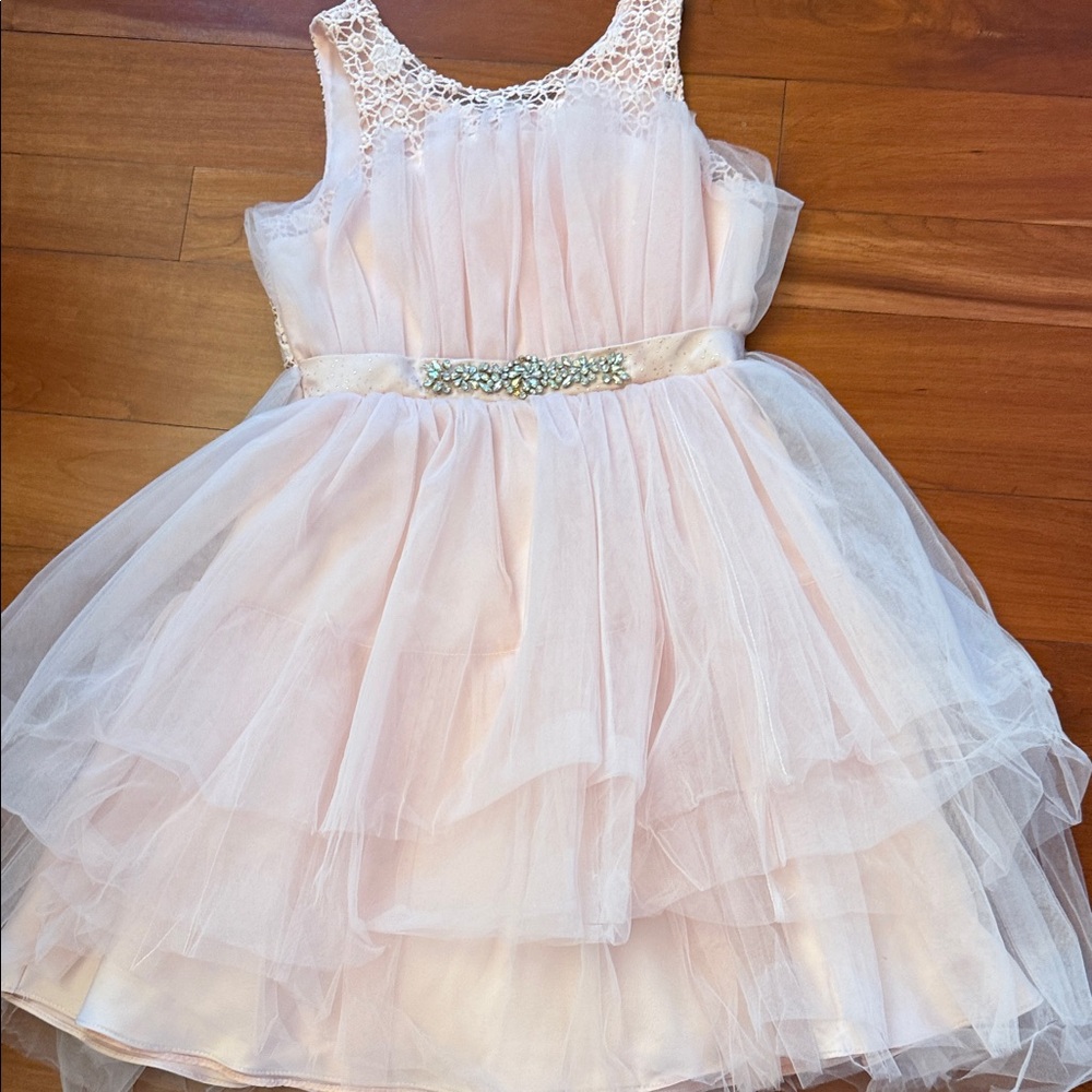 Rare Editions Pink Tulle Kids Dress
